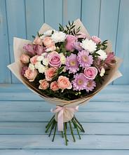 Букет цветов из:  Хризантемы, Розы и Альстромерии в Красногвардейском Республика Крым