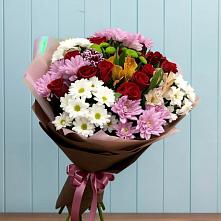 Букет цветов из:  Розы, Хризантемы и Альстромерии в Красногвардейском Республика Крым